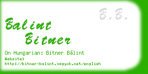 balint bitner business card